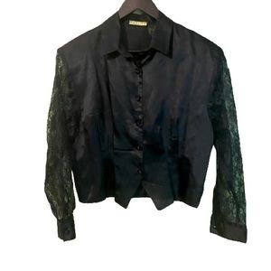 Vintage 80’s Smart Set satin and lace blouse
